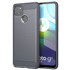 Motorola Moto G9 Power用シリコンケース ソフトタッチラバー ライン カバー モトローラ グレー