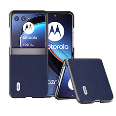 Motorola Moto Razr 40 Ultra 5G用シリコンケース ソフトタッチラバー レザー柄 カバー BH3 モトローラ ネイビー