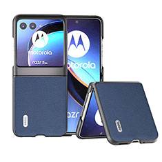 Motorola Moto Razr 40 Ultra 5G用シリコンケース ソフトタッチラバー レザー柄 カバー B12H モトローラ ネイビー