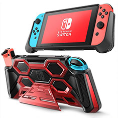 Nintendo Switch用360度 フルカバー極薄ソフトケース シリコンケース 耐衝撃 全面保護 バンパー S02 Nintendo レッド