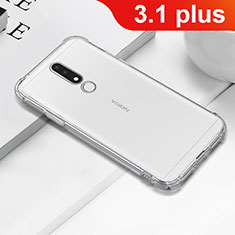 Nokia 3.1 Plus用極薄ソフトケース シリコンケース 耐衝撃 全面保護 クリア透明 T02 ノキア クリア