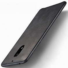 Nokia 6用ハードケース プラスチック レザー柄 ノキア ブラック