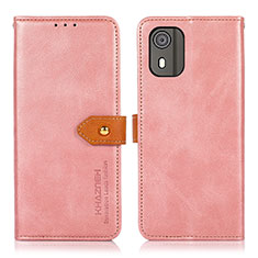 Nokia C02用手帳型 レザーケース スタンド カバー N07P ノキア ピンク