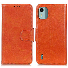 Nokia C12用手帳型 レザーケース スタンド カバー N05P ノキア オレンジ