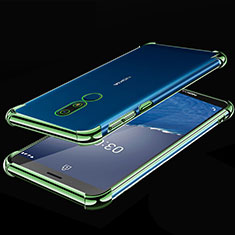 Nokia C3用極薄ソフトケース シリコンケース 耐衝撃 全面保護 クリア透明 H01 ノキア グリーン