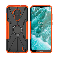 Nokia C30用ハイブリットバンパーケース プラスチック アンド指輪 マグネット式 JX2 ノキア オレンジ