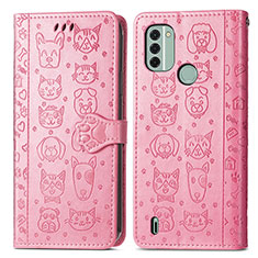 Nokia C31用手帳型 レザーケース スタンド パターン カバー S03D ノキア ピンク