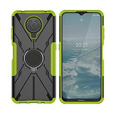 Nokia G10用ハイブリットバンパーケース プラスチック アンド指輪 マグネット式 JX2 ノキア グリーン
