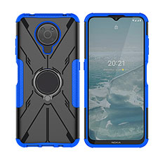 Nokia G10用ハイブリットバンパーケース プラスチック アンド指輪 マグネット式 JX2 ノキア ネイビー
