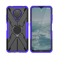 Nokia G20用ハイブリットバンパーケース プラスチック アンド指輪 マグネット式 JX2 ノキア パープル