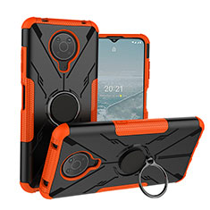 Nokia G20用ハイブリットバンパーケース プラスチック アンド指輪 マグネット式 JX1 ノキア オレンジ