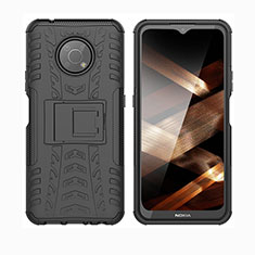 Nokia G300 5G用ハイブリットバンパーケース スタンド プラスチック 兼シリコーン カバー JX2 ノキア ブラック