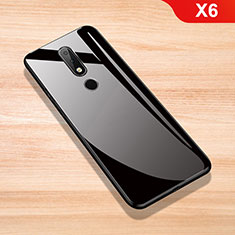 Nokia X6用ハイブリットバンパーケース プラスチック 鏡面 カバー ノキア ブラック