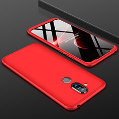 Nokia X7用ハードケース プラスチック 質感もマット 前面と背面 360度 フルカバー ノキア レッド