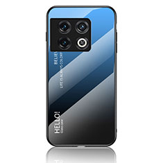 OnePlus 10 Pro 5G用ハイブリットバンパーケース プラスチック 鏡面 虹 グラデーション 勾配色 カバー LS1 OnePlus ネイビー
