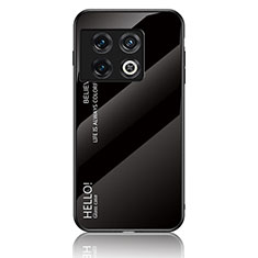 OnePlus 10 Pro 5G用ハイブリットバンパーケース プラスチック 鏡面 虹 グラデーション 勾配色 カバー LS1 OnePlus ブラック
