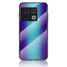 OnePlus 10 Pro 5G用ハイブリットバンパーケース プラスチック 鏡面 虹 グラデーション 勾配色 カバー LS2 OnePlus ネイビー