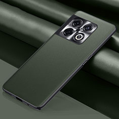 OnePlus 10 Pro 5G用ケース 高級感 手触り良いレザー柄 QK1 OnePlus グリーン