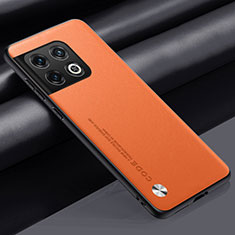 OnePlus 10 Pro 5G用ケース 高級感 手触り良いレザー柄 S02 OnePlus オレンジ