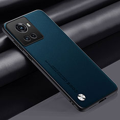 OnePlus 10R 5G用ケース 高級感 手触り良いレザー柄 S02 OnePlus シアン