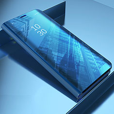 OnePlus 10T 5G用手帳型 レザーケース スタンド 鏡面 カバー L02 OnePlus ネイビー