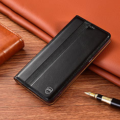 OnePlus 10T 5G用手帳型 レザーケース スタンド カバー H06P OnePlus ブラック