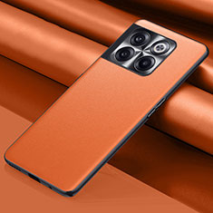 OnePlus 10T 5G用ケース 高級感 手触り良いレザー柄 QK1 OnePlus オレンジ