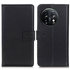 OnePlus 11 5G用手帳型 レザーケース スタンド カバー A08D OnePlus ブラック