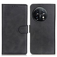 OnePlus 11 5G用手帳型 レザーケース スタンド カバー A05D OnePlus ブラック