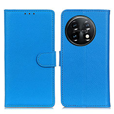 OnePlus 11 5G用手帳型 レザーケース スタンド カバー A03D OnePlus ブルー