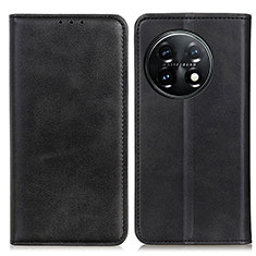 OnePlus 11 5G用手帳型 レザーケース スタンド カバー A02D OnePlus ブラック