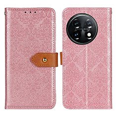 OnePlus 11 5G用手帳型 レザーケース スタンド カバー K05Z OnePlus ピンク