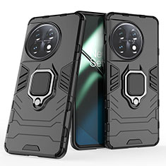 OnePlus 11 5G用ハイブリットバンパーケース プラスチック アンド指輪 マグネット式 KC2 OnePlus ブラック