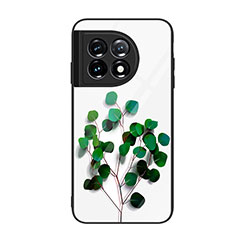OnePlus 11 5G用ハイブリットバンパーケース プラスチック パターン 鏡面 カバー JM1 OnePlus グリーン