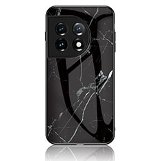 OnePlus 11 5G用ハイブリットバンパーケース プラスチック パターン 鏡面 カバー OnePlus ブラック
