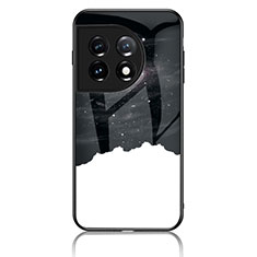 OnePlus 11 5G用ハイブリットバンパーケース プラスチック パターン 鏡面 カバー LS2 OnePlus ブラック