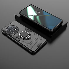 OnePlus 11 5G用ハイブリットバンパーケース プラスチック アンド指輪 マグネット式 KC1 OnePlus ブラック