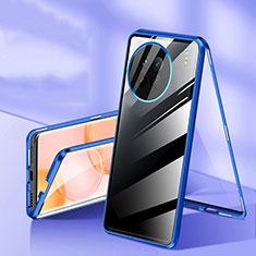OnePlus 11 5G用ケース 高級感 手触り良い アルミメタル 製の金属製 360度 フルカバーバンパー 鏡面 カバー P04 OnePlus ネイビー
