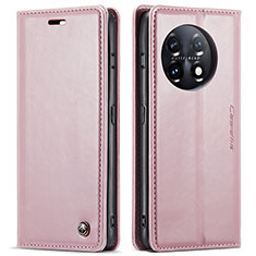 OnePlus 11 5G用手帳型 レザーケース スタンド カバー CS1 OnePlus ピンク
