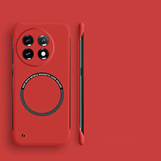 OnePlus 11 5G用ハードケース プラスチック 質感もマット フレームレス カバー Mag-Safe 磁気 Magnetic OnePlus レッド
