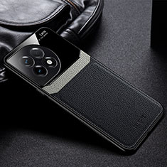 OnePlus 11 5G用シリコンケース ソフトタッチラバー レザー柄 カバー FL1 OnePlus ブラック