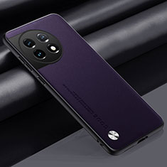OnePlus 11 5G用ケース 高級感 手触り良いレザー柄 S02 OnePlus パープル
