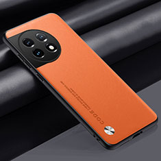OnePlus 11 5G用ケース 高級感 手触り良いレザー柄 S02 OnePlus オレンジ
