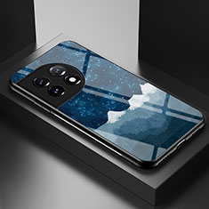 OnePlus 11 5G用ハイブリットバンパーケース プラスチック パターン 鏡面 カバー LS1 OnePlus ネイビー