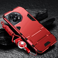 OnePlus 11R 5G用ハイブリットバンパーケース スタンド プラスチック 兼シリコーン カバー R01 OnePlus レッド