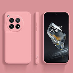 OnePlus 12 5G用360度 フルカバー極薄ソフトケース シリコンケース 耐衝撃 全面保護 バンパー OnePlus ピンク