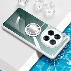 OnePlus 12 5G用極薄ソフトケース シリコンケース 耐衝撃 全面保護 クリア透明 アンド指輪 マグネット式 BH1 OnePlus ホワイト