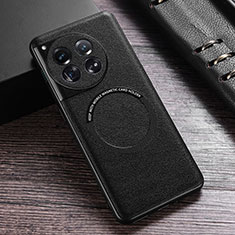 OnePlus 12 5G用ケース 高級感 手触り良いレザー柄 Mag-Safe 磁気 Magnetic P01 OnePlus ブラック