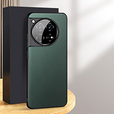 OnePlus 12 5G用ケース 高級感 手触り良いレザー柄 S08 OnePlus グリーン