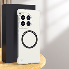 OnePlus 12 5G用ハードケース プラスチック 質感もマット フレームレス カバー Mag-Safe 磁気 Magnetic S02 OnePlus ホワイト